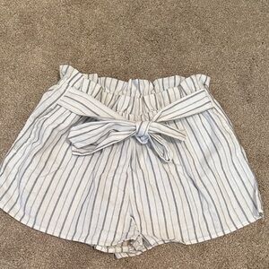 Love Tree High Waist Striped Shorts with Bow
